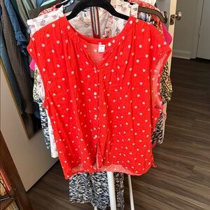 Old Navy Orange Floral Blouse